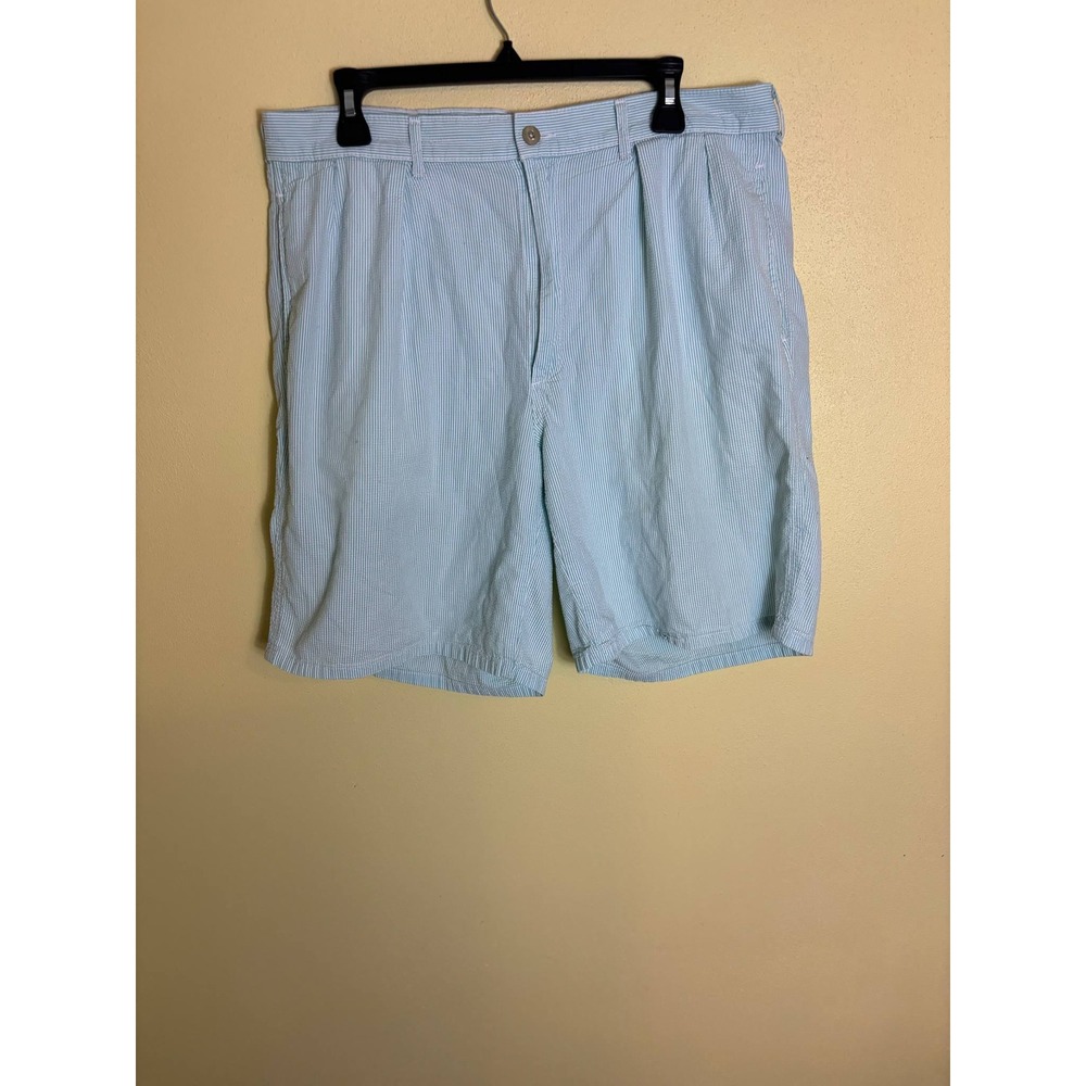Polo Ralph Lauren Blue And White Striped Flat Front Shorts Men's Size 35‎
